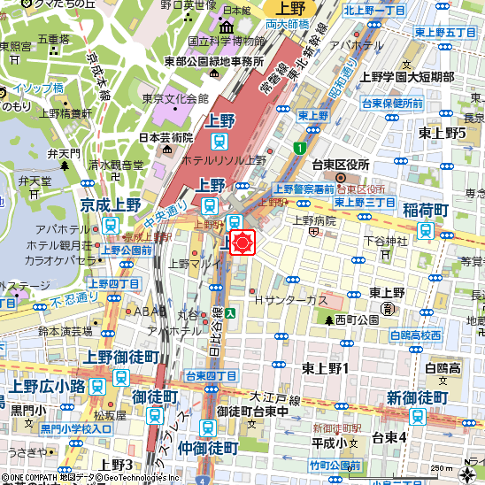 上野支店付近の地図